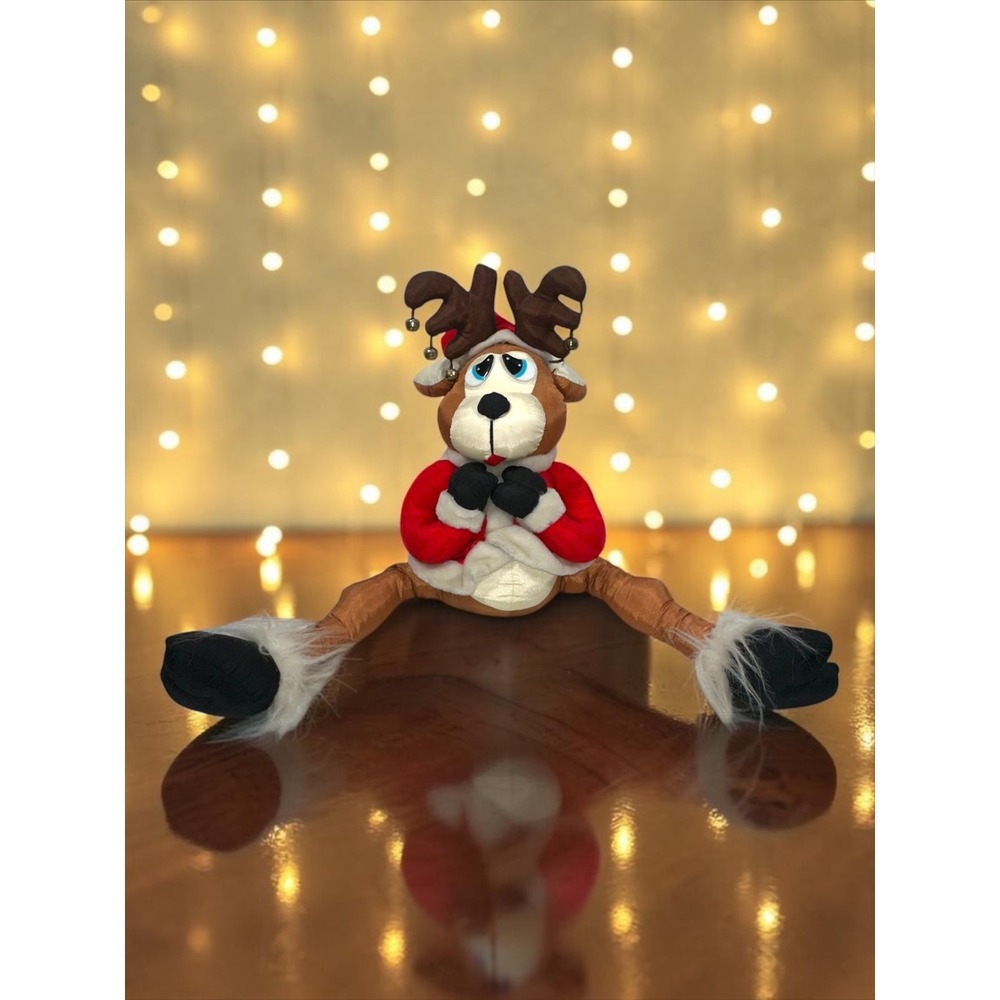 Vintage House Of Lloyd Shivers Reindeer Draft Stopper 1993 Plush - Works! Read